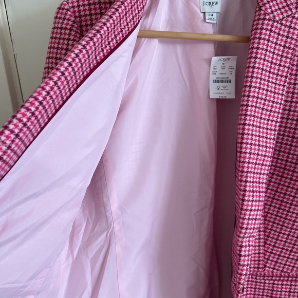J. Crew Pink Houndstooth Women's Blazer - Picture 5 of 7